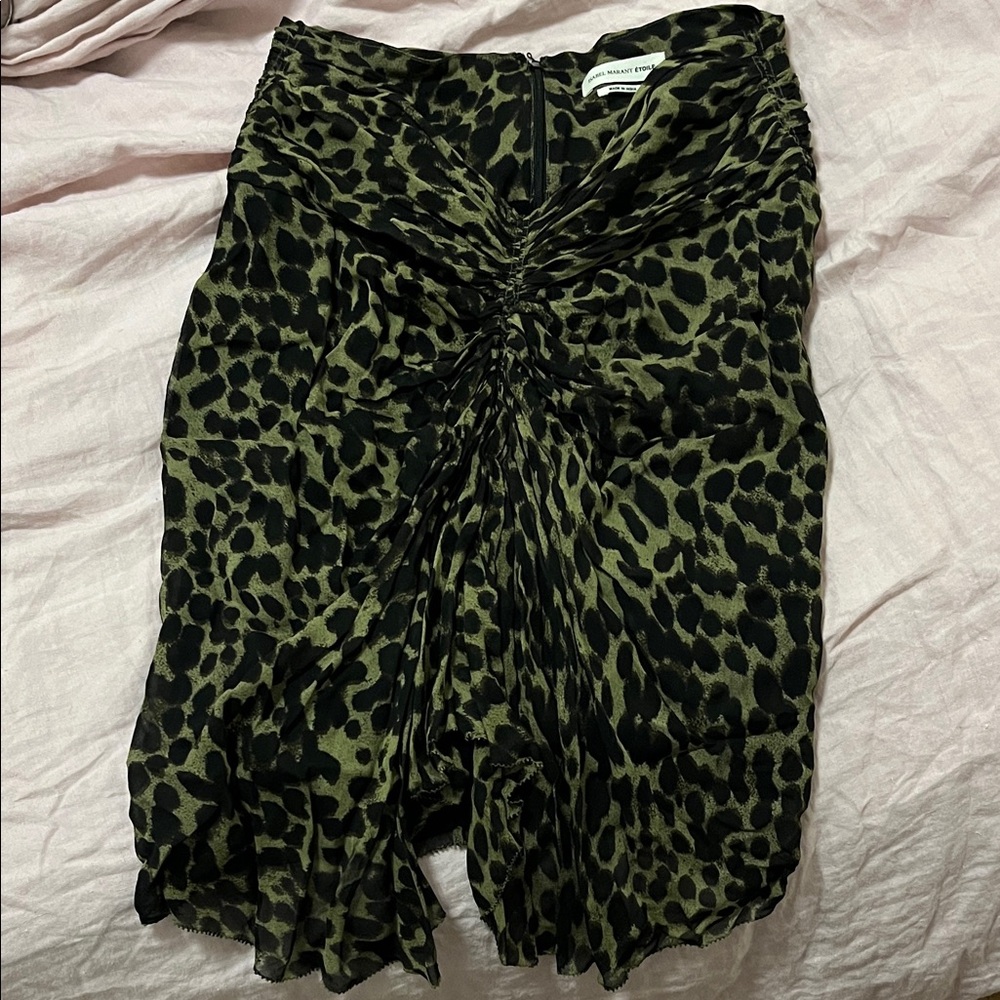 ISABEL MARANT Leopard Print Skirt - Black and Green